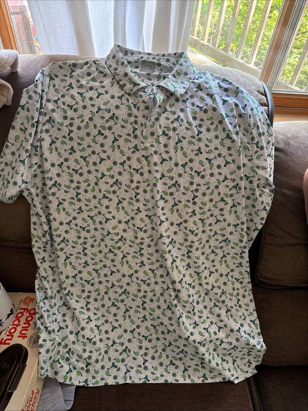 Callaway  Golf Shirt Opti Dri Eco Margarita Lime Party Lounge Mens XXL